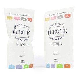 EURO TE Duo Pack de Tisanas Frutales con Campanita Azul: Blue Tango y Blue Tropic, Contiene 2 Bolsas de 100 gramos de Tisanas Naturales Gourmet de Hoja Suelta