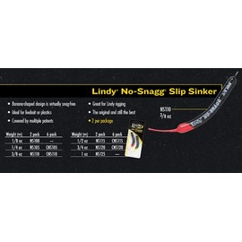 Lindy No-Snagg Slip Sinker Banana-Shaped Fishing Sinker - Enables Anglers to Fish Unfishable Areas