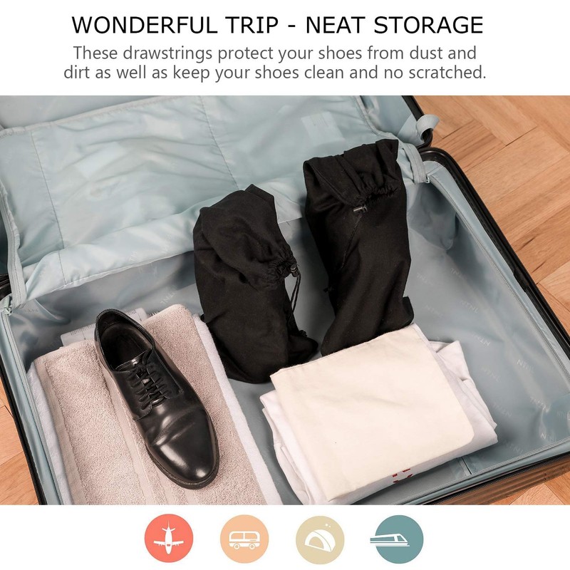 PlasMaller Shoe Storage Bags 100% Cotton with Drawstring For Men