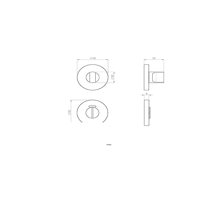Thumbturn Lock and Release Handle with Indicator - Concealed Fix