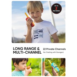 FOREDOM Rechargeable Walkie Talkies for Kids Walkie Talkies Long Range for Boy & Girl Age 3 to 12 Year Old Birthday Toys - 3 Pack