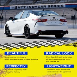 GGsmdick Camry Rear Spoiler Compatible with 2018-2022 8th Gen Camry LE SE XLE XSE TRD ABS Rear Trunk Spoiler Wing, Rear Trunk Highkick Spoiler Wing Lip