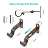 AMZSEVEN Adjustable Curtain Rod Brackets, Metal Window Drapery Rod Hanger