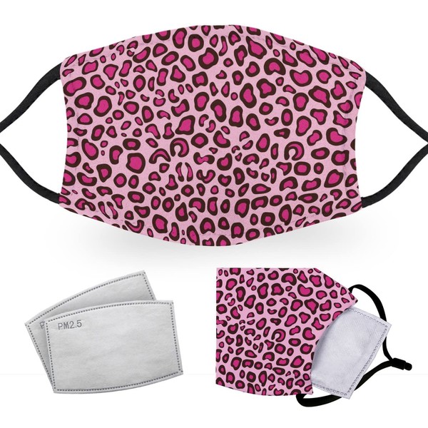 Pink Leopard Print - Reusable Adult Face Masks - 2