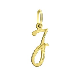 SILVEGO 14ct Yellow Gold 585 Initial Letter J Pendant, Metal Yellow Gold