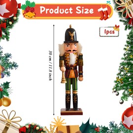 Falafoty Wooden Nutcracker Christmas Nutcracker Figure 30 cm Soldier Nutcracker Ornament Nutcracker Puppet Doll for Christmas Party