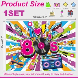 PIMXL 80s Decoration, 80s Party Decoration, 80s Party Decorations, 80s Retro Hip Hop Decoration, 1980s Disco Party Background, Birthday Decoration