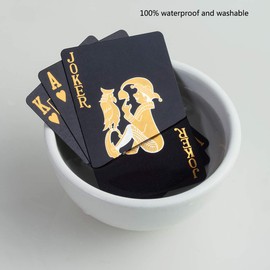 ACELION Waterproof Playing Cards, Plastic Playing Cards, Deck of Cards, Gift Poker (Black Diamond Cards)