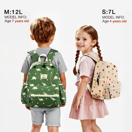 STEAMEDBUN Corduroy Kids Backpack for Girls and Boys 5-8: Girls Backpack for Elementary Kindergarten - 15 inch Cute Backpacks for Kids - Strawberry