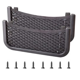 Universal Boat Caddy Organizer Mesh Bag, Plastic Frame Net Pocket, Boat Storage Accessories for Small Items Such As Phones, Tools, Car / RV /Truck Storage Net with Screws（10.2 x 4.8 Inch ） (Pack of 2)