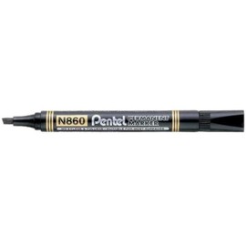 Pentel N860 Permanent Markers Chisel Tip Pack of 12 Black