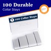100 Plastic Collar Stays for Men's Dress Shirts - Plastic