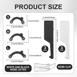 7 Pairs Nose Shaper Nose Lifter Noses Clips, Invisible Painless Noses Lift Insert Correction Beauty Tool Set, (Black + White, Transparent Double Head + Single Head)