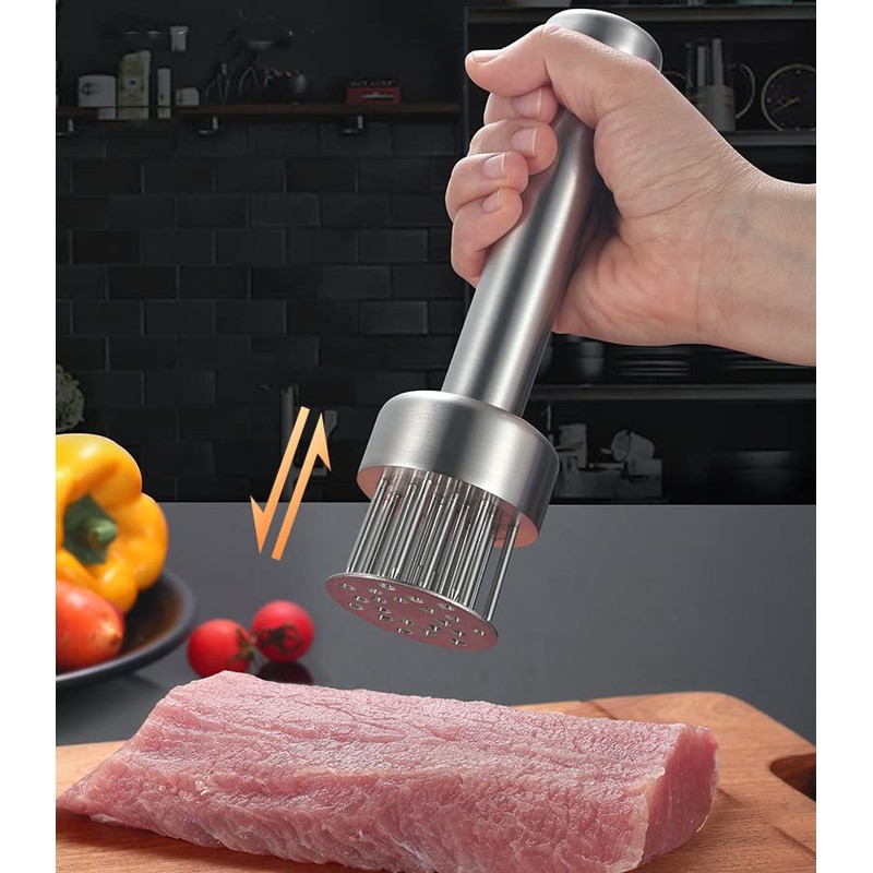 Wilsonzin Stainless Steel Meat Tenderiser with Sharp Needle, Steaker, Meat