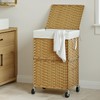 Chrislley 90L Slim Laundry Hamper with Wheels, Rolling Laundry Basket