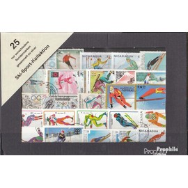 Prophila Collection Motifs 25 Different Ski Sports Stamps (Stamps for Collectors) Winter Sports (Ski/Ice Hockey/Bob …)