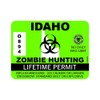RDW Idaho Zombie Hunting Permit Sticker Premium Decal Die Cut