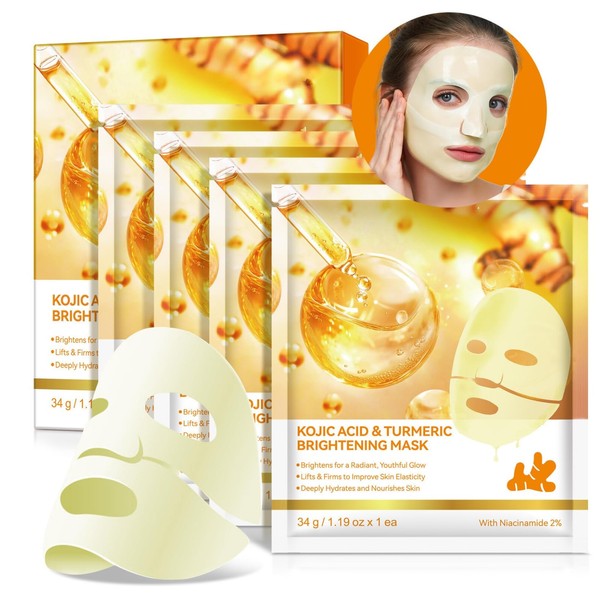 Kojic Acid Turmeric Collagen Mask, Overnight Face Mask for Glass