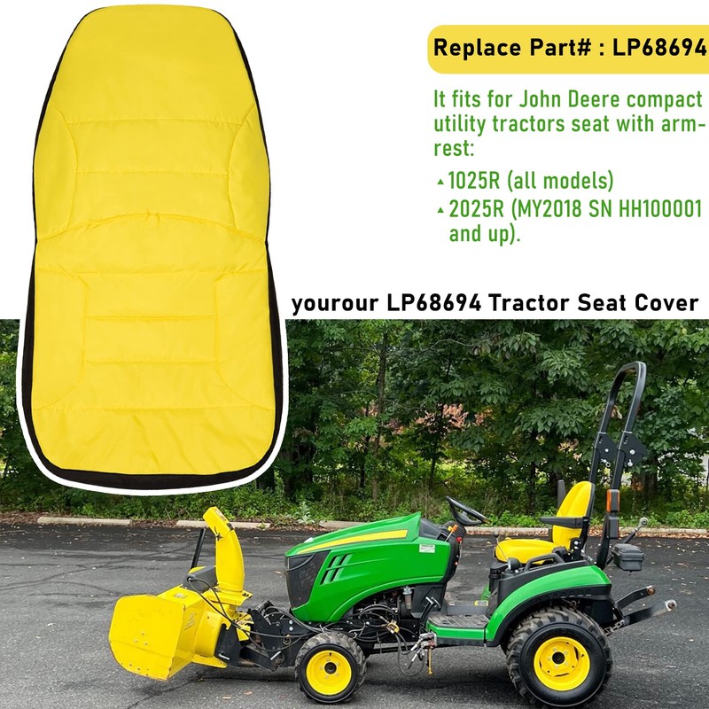 yourour LP68694 Seat Cover Compact Utility Tractor Cushioned Seat Cover