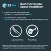 EZ-FLO 5 Inch Zinc Bath Tub Diverter Spout, 1/2 Inch
