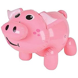 Zugar Land Large Cool Inflatable Pink Pig (24") Party Favor, Pool Fun, Beach Ball (1 Pack)