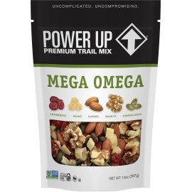 Gourmet Nut Power Up Mega Omega Trail Mix from Gourmet Nut, Resealable Bag, 14 oz, (1 Pack)
