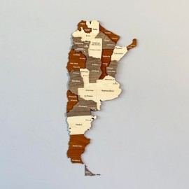 Argentina Country Map Wall Art Decor, 3D Wooden Home and Office Wall Art,Traveler Wall Art with Pins (25.6"x11.8" | 65x30 cm)