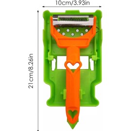 Yeanifeana Pelador De Verduras De Acero Inoxidable 3 En 1, Cuchilla Cuchilla Doble Multifuncional, Patatas, Naranjas, Tiras de Limón, Exprimidor de Limón y Espiral de Patata (1Set)
