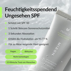 MIZON [MIZON] INOUT WATERY SHEER SUNSCREEN SPF 50 PA++++ (50 ml) Ultra Hydrating - 24-Hour Sun Protection - Suitable for Acne/Sensitive Skin - 100% Vegan