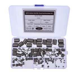 BUGUUYO 105pcs Stainless Steel Threaded Sleeve Helicoil Repairing Tool Thread Insert Thread Repair Screw Bushing