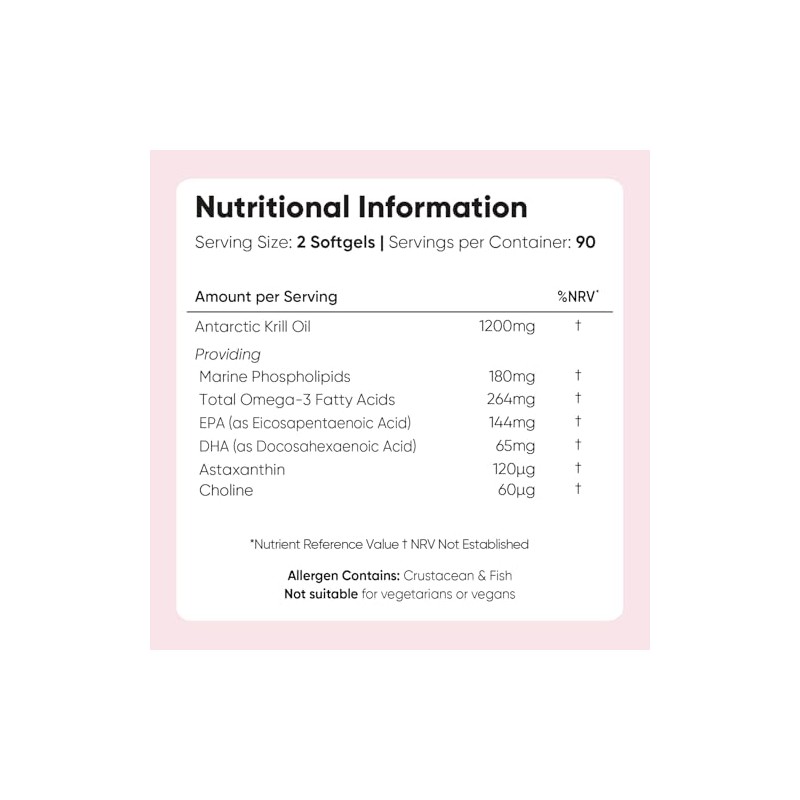 Antarctic Krill Oil Capsules - 1200mg - 3 Months Supply