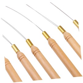 FOMIYES 24pcs Micro Ring Hair Extension Needle Hair Extension Loop Needle Threader Tool by