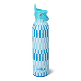 Swig Life 26oz Insulated Water Bottle, Travel Water Bottle with Straw and Lid, Cup Holder Friendly Bottles, Stainless Steel 26 oz Tumbler, Reusable Lid (Glacier Stripe)