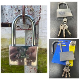 Heavy Duty Security Padlock with 4 Keys,9.8mm Thick Long Shackle for Gym Locker,Garages,Containers,Sheds,Lockers,Gates and Warehouse Protection Locks