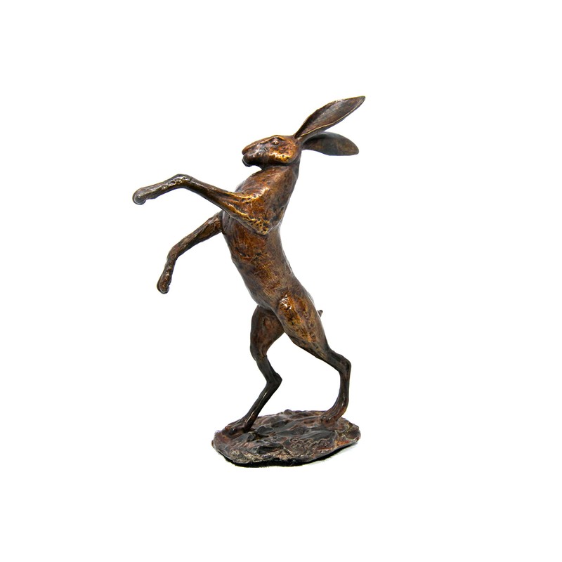 Hot Cast Solid Bronze Single Boxing Hare