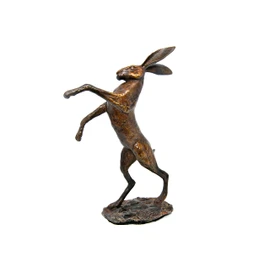 Hot Cast Solid Bronze Single Boxing Hare