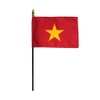 Vietnam Flag Rayon On Staff 4 in. x 6 in.