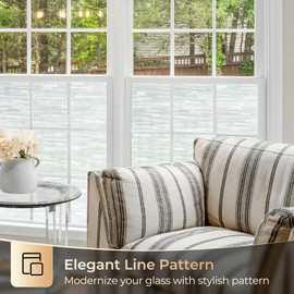 rabbitgoo Window Privacy Film, Frosted Glass Window Film Static Cling Covering, Non Adhesive Privacy Window Cling Vinyl, Removable Frosting Window Film for Home Decoration, White, 17.5" x 78.7"