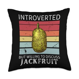 Retro Introverted But Willing To Discuss Jackfruit Vintage Introverted But Willing to Discuss Jackfruit Throw Pillow, 18x18, Multicolor