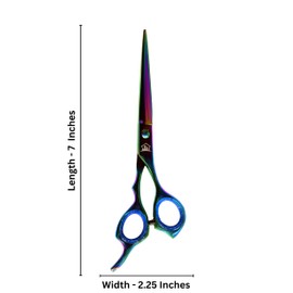 Hairdressing Barber Hair Cutting Scissor for Professional Barbers Stainless Steel Hair Cutting Shears - for Salon Barber Accessories, Men, Women, Children and Adult Hair Scissors (Multi Blue, 7)