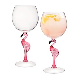 Supreme Housewares Flamingo Stem Wine Glasses, Pink Flamingo-Shaped Reusable Shatterproof Acrylic Glass for Red or White Wine, Poolside, Outdoors, Parties, 20 oz, Set of 2