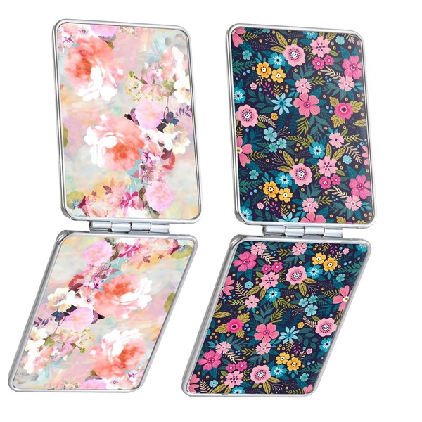 dcdcee Pocket Mirror, Small Travel Mirror with Magnification, Portable Double-Sided