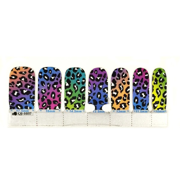 Wrapables Decorative Nail Wraps Nail Stickers Nail Decal, Rainbow Leopard Print