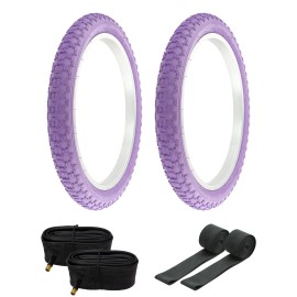 PRO+ BICYCLE PRO+ TIRE BUNDLE W/ 18" X 2.125 ALL PURPLE BMX TIRES,TUBES & RIMSTRIPS.