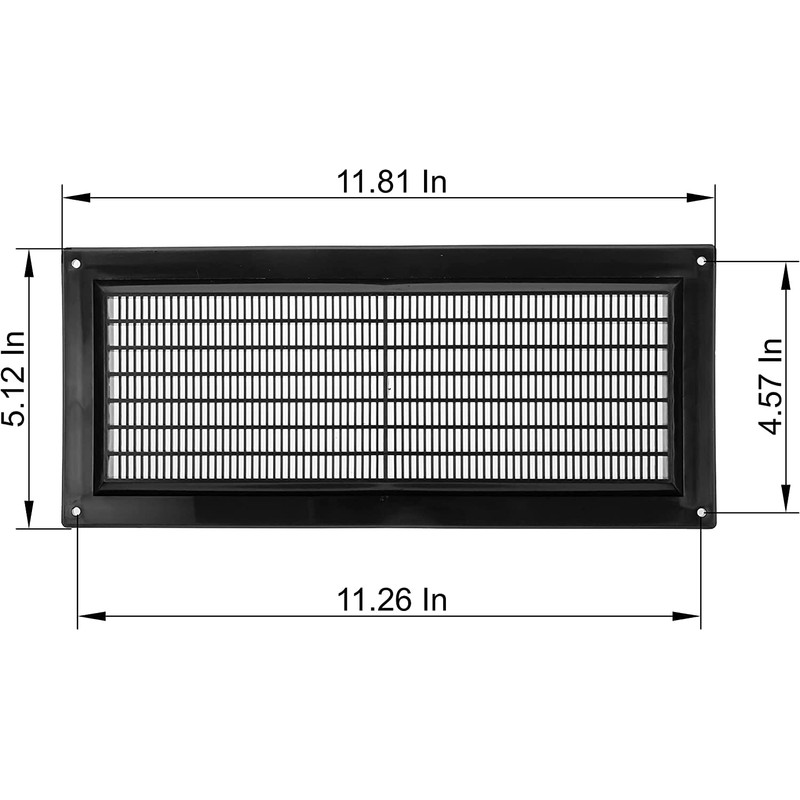 Vent Systems 3" x 10" Inch (Opening Dimensions) Black -