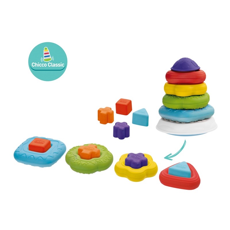 Chicco – 2 in 1 Stacked Rings 2 in 1