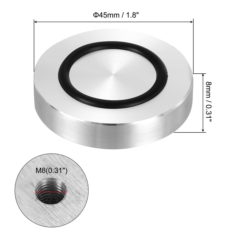 uxcell M8 Thread 45mm / 1.8" Dia 8mm Thick Aluminum