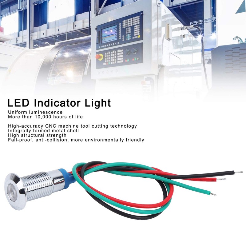 LED Indicator Light 8 mm 12V-24V Common Anode Pre-Wired LED