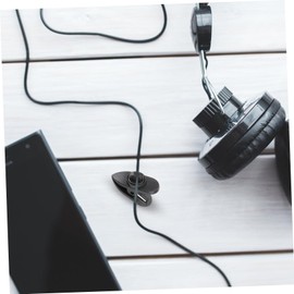 BIUDECO 10pcs Rotate Earphone Cable Clip for Headphones Lightweight Winding Mount for Clothing for Earphones and Headsets Black