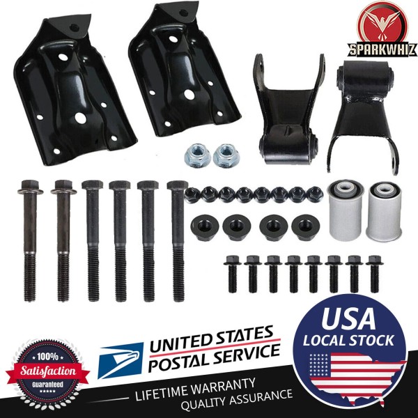 Unbranded Rearward Leaf Spring Shackle & Bracket Hanger Set for